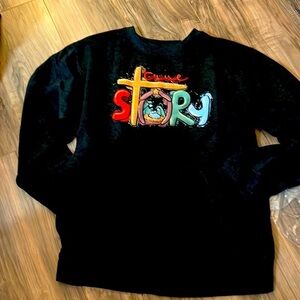 Love faith a true story manger sweatshirt crewneck new charcoal medium